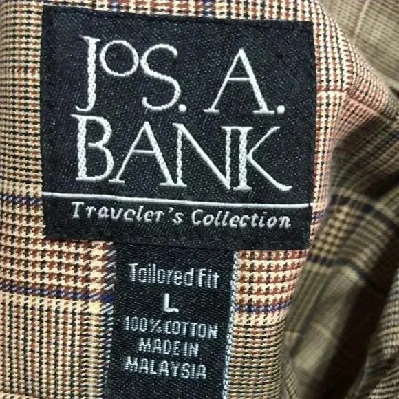 JoS.A.BANK Travelers collection tailored fit 100% cotton long sleeve shirt - L - Picture 6 of 7